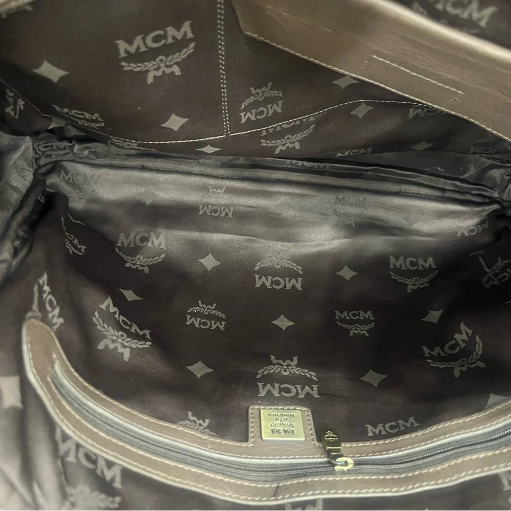 McM briefcase messenger document laptop office sling crossbody bag